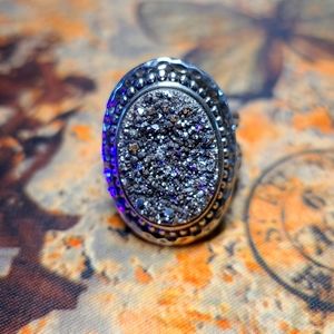 Sterling Druzy ring